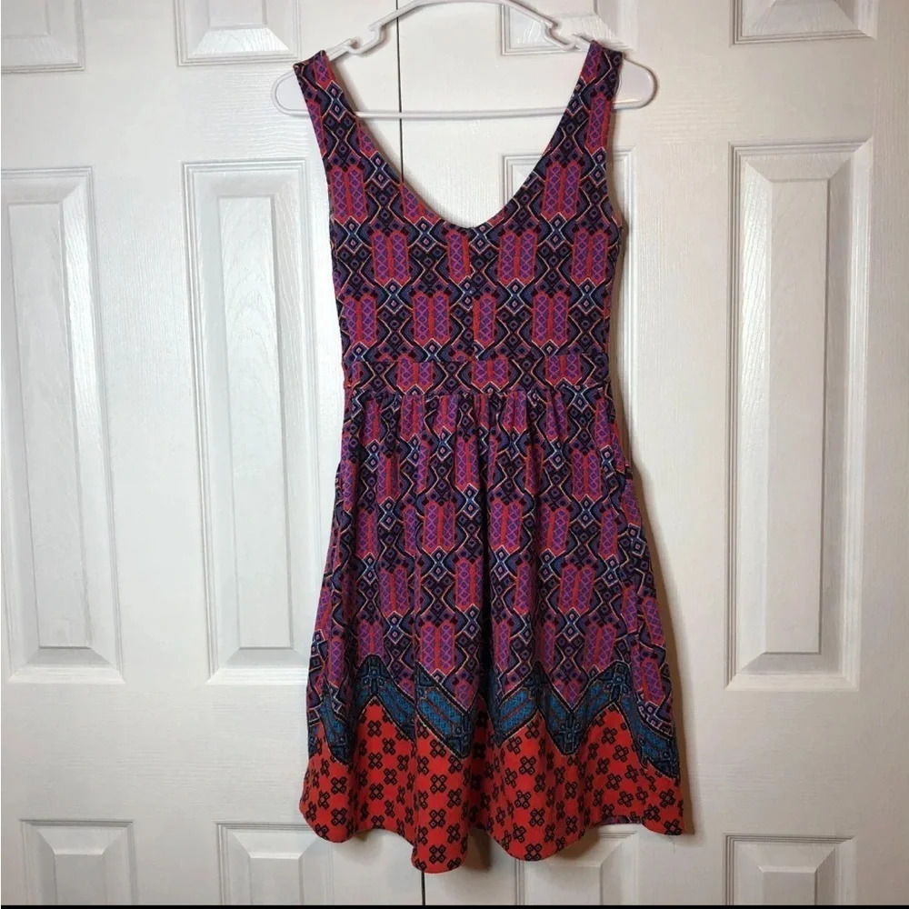 Anthropologie Maeve Geometrical Print Dress
Size O, Good Pre-Owned Condition